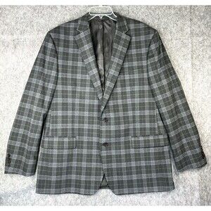 Lauren Ralph Lauren Black Label Plaid Check Sport Coat Jacket Size 46L Blazer